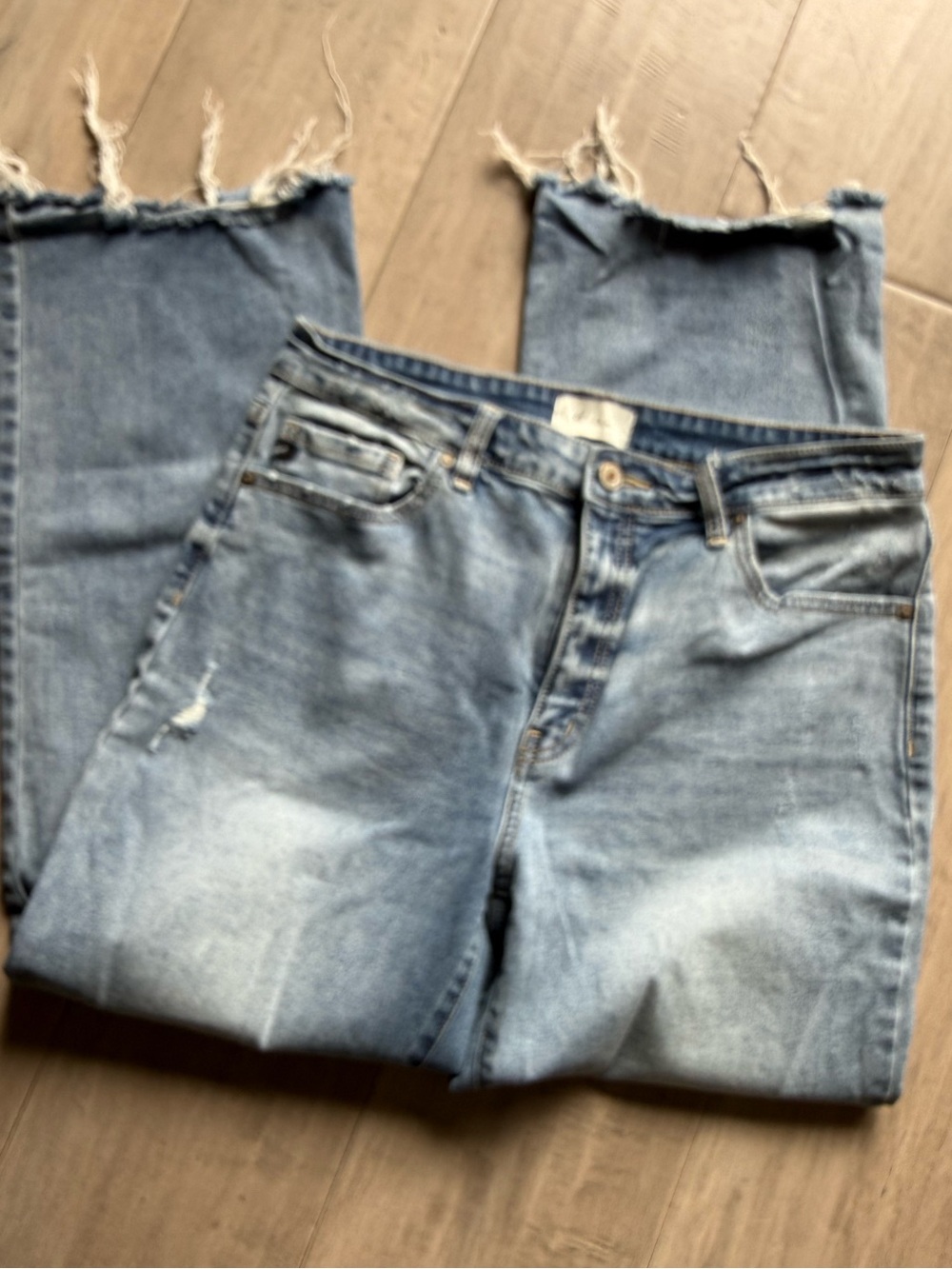 KanCan Light Blue Frayed Wide Leg Jeans (135)